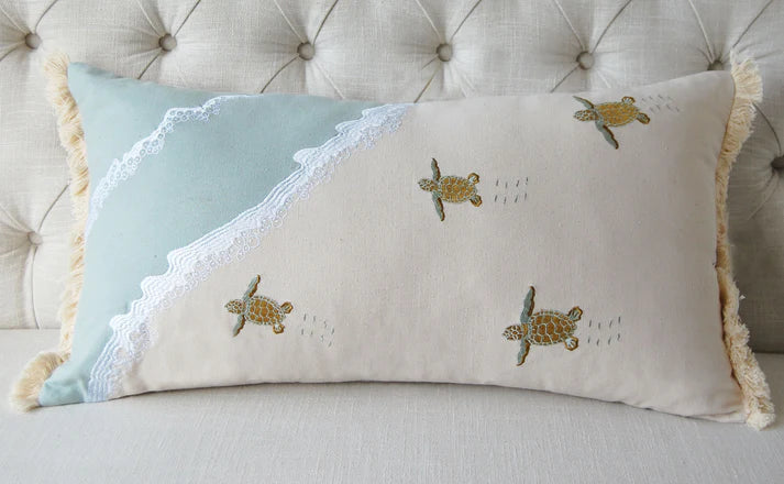 Turtle Migration Lumbar Pillow C & F ENTERPRISES Home turtle-migration-embroidered-indoor-pillow-1