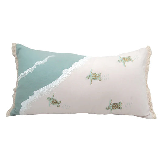 Turtle Migration Lumbar Pillow C & F ENTERPRISES Home turtle-migration-embroidered-indoor-pillow