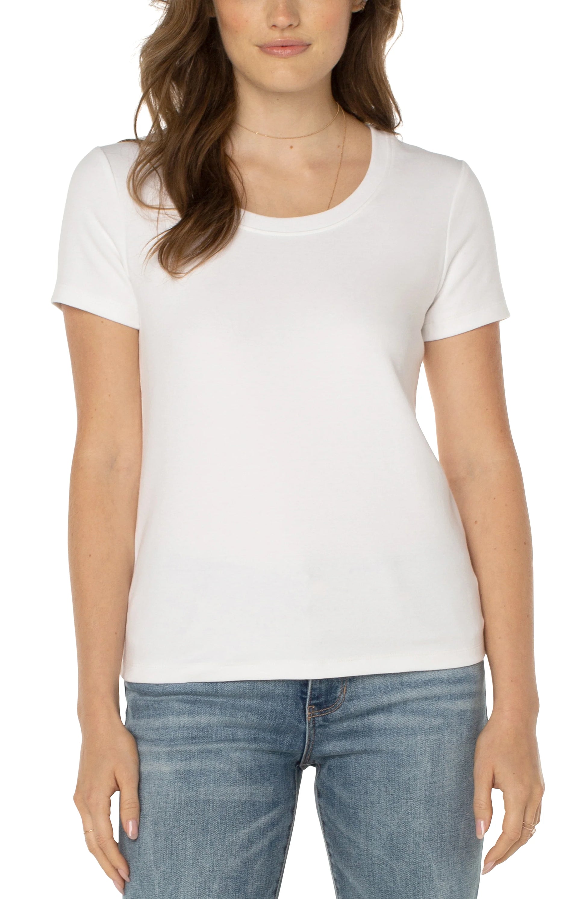 Scoop Neck Short Sleeve Tee - White Extra large Liverpool Womens Apparel unnamed-2022-11-07T144107.497