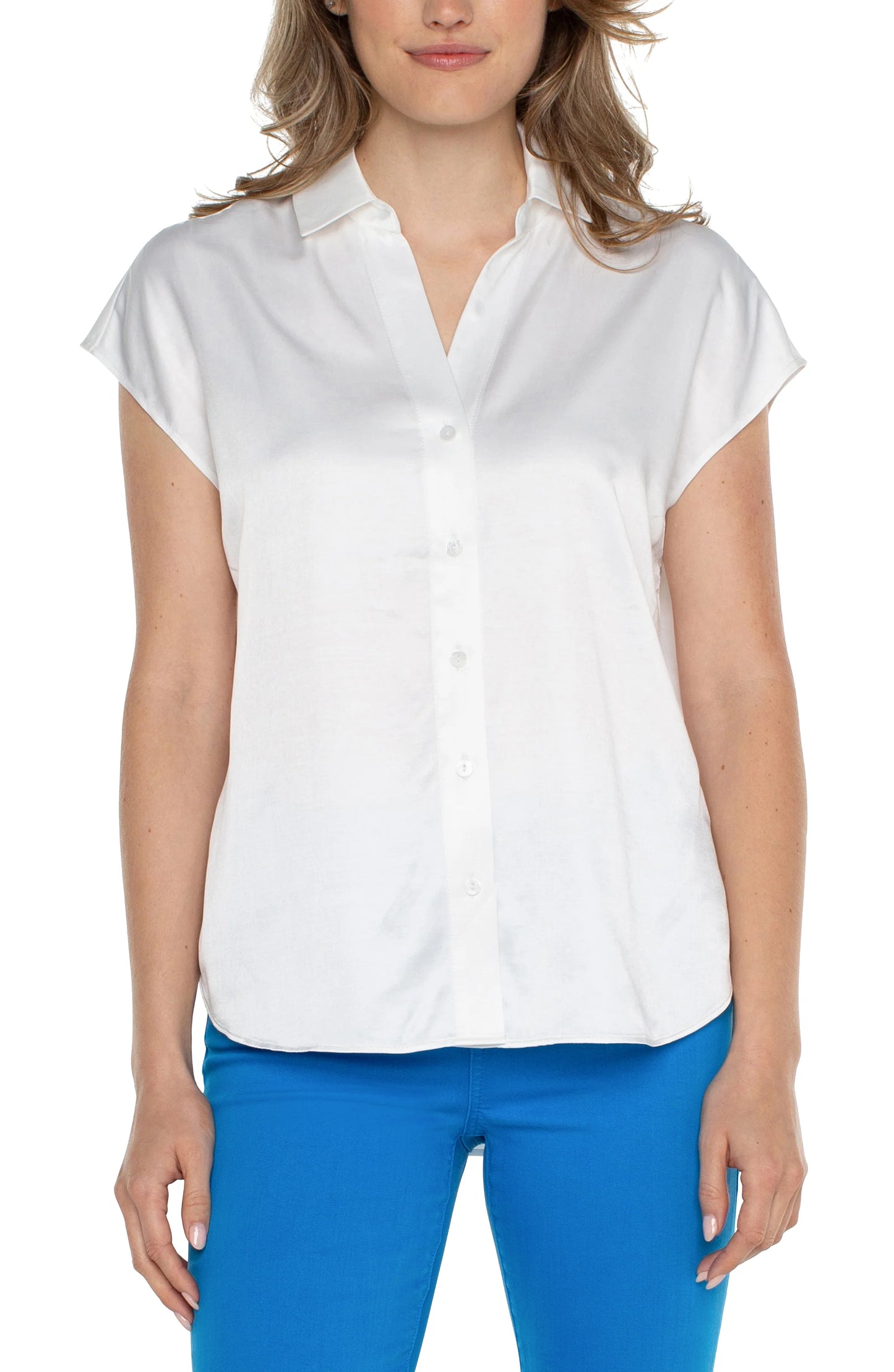 Button Front Dolman Sleeve Blouse - White Liverpool Womens Apparel unnamed_26_352cf646-d58d-4aef-a2e6-577f9cab5bb8