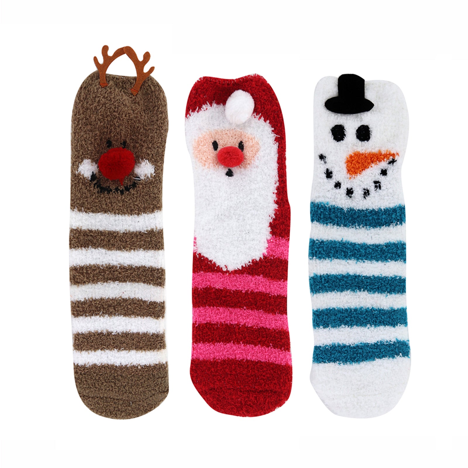 Cozy Cuties Fuzzy Holiday Socks - Santa DM Merchandising Holiday x-sock2_01