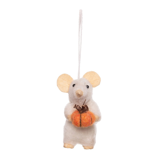 Mouse With Pumpkin Ornament