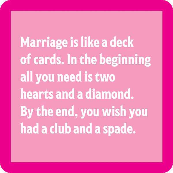 MARRIAGE DECK OF CARDS COASTER