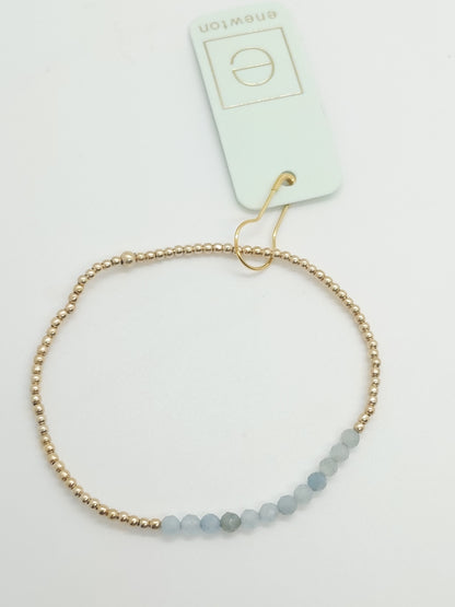 Gold Bliss 2mm Bead Bracelet | Aquamarine
