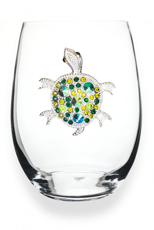 TURTLE JEWELED STEMLESS THE QUEEN'S JEWELS Drinkware 2021-Green-Sea-Turtle-Jeweled-Stemless-Wine-Glass-683x1024