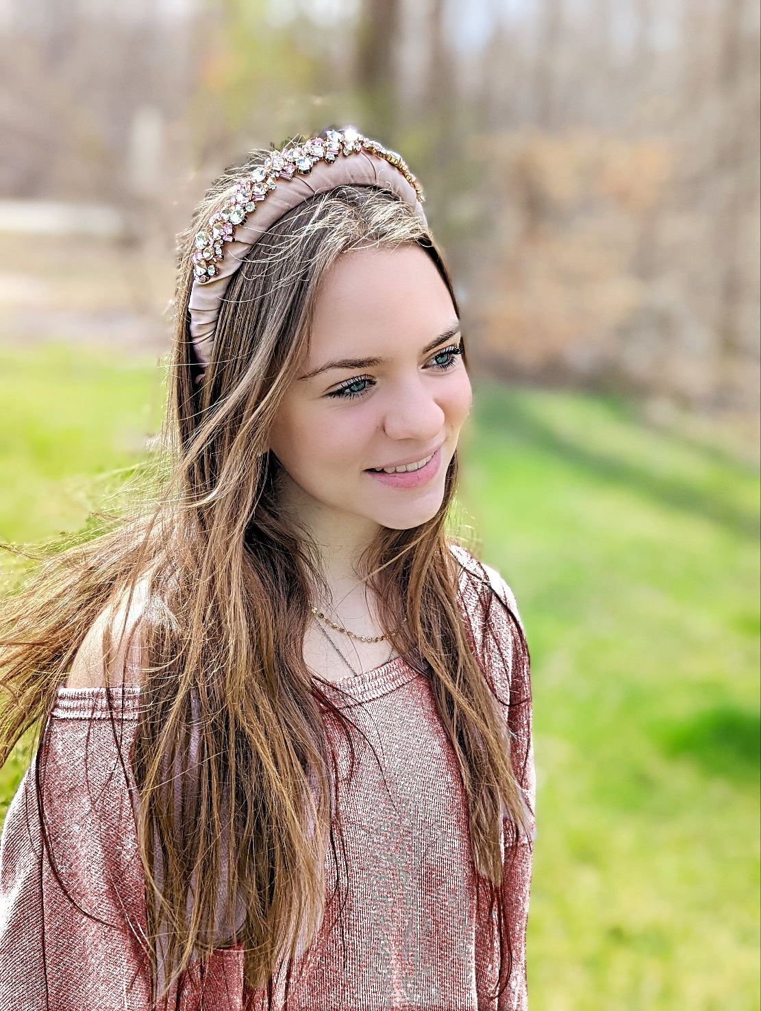 SUGAR PHOEBE CRYSTAL HEADDBAND Pink