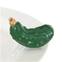 A283 Nora Fleming Christmas Pickle Mini, green with gold accent. Shop at The Painted Cottage in Edgewater MD.