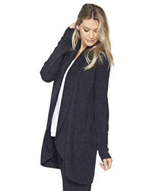 Barefoot Dreams Cozychic Lite Circle Cardi - Black Barefoot Dreams Womens Apparel BAREFOOT-DREAMS-ANNAPOLIS-MD