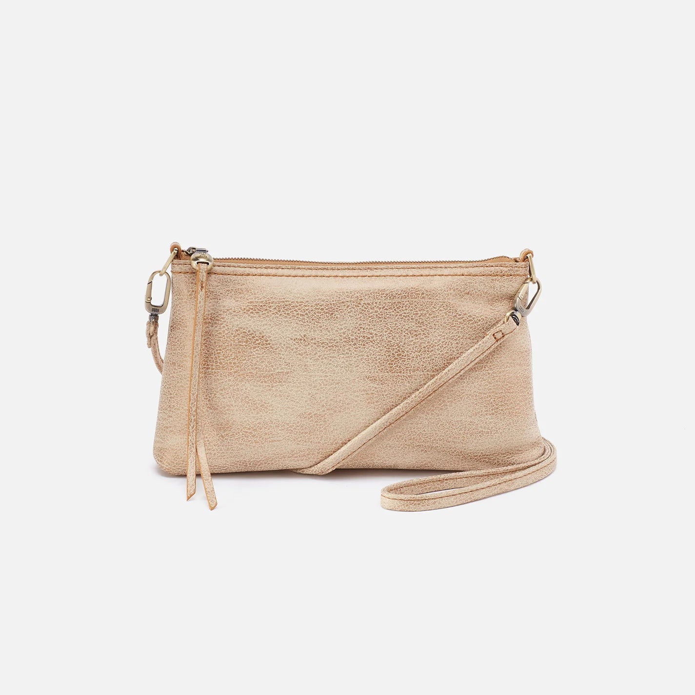This iconic and convertible Darcy Crossbody Gold Leaf by HOBO can be worn three ways: crossbody, baguette bag and wristlet. Available at the Painted Cottage in Edgewater, MD