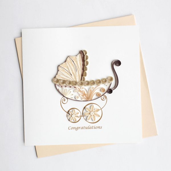 Baby Carriage Quill Card