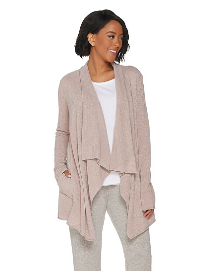 Barefoot Dreams Cozychic Ultra Lite Hi Low Cardi - Faded Rose Faded Rose Barefoot Dreams Womens Apparel Barefoot-Dreams-CozyChic-Ultra-Lite-Hi-Lo-Cardi-Faded-Rose