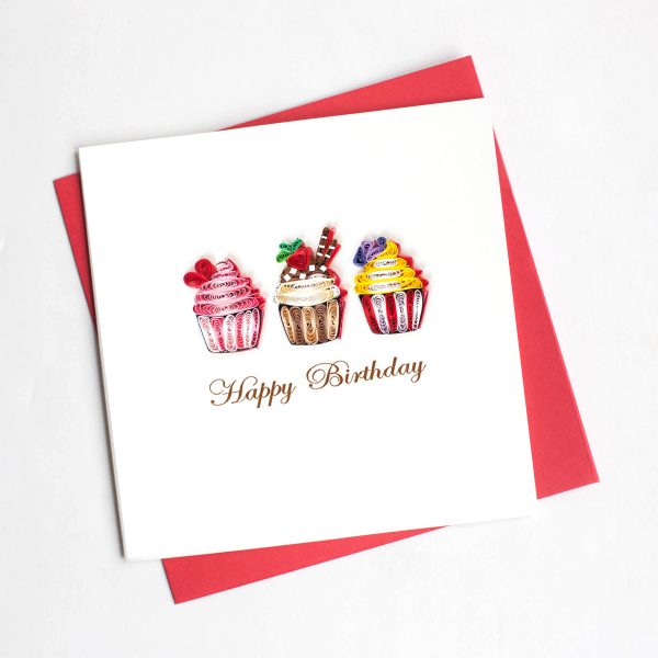Cupcake Birthday Quill Card