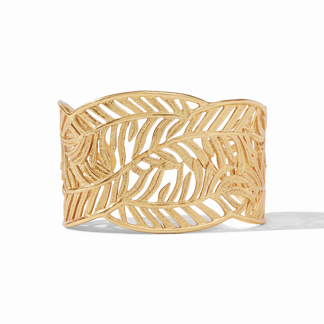 Fern Cuff Gold by Julie Vos. Gilded cuff with finely carved ferns woven together. Shop at The Painted Cottage in Edgewater, MD.