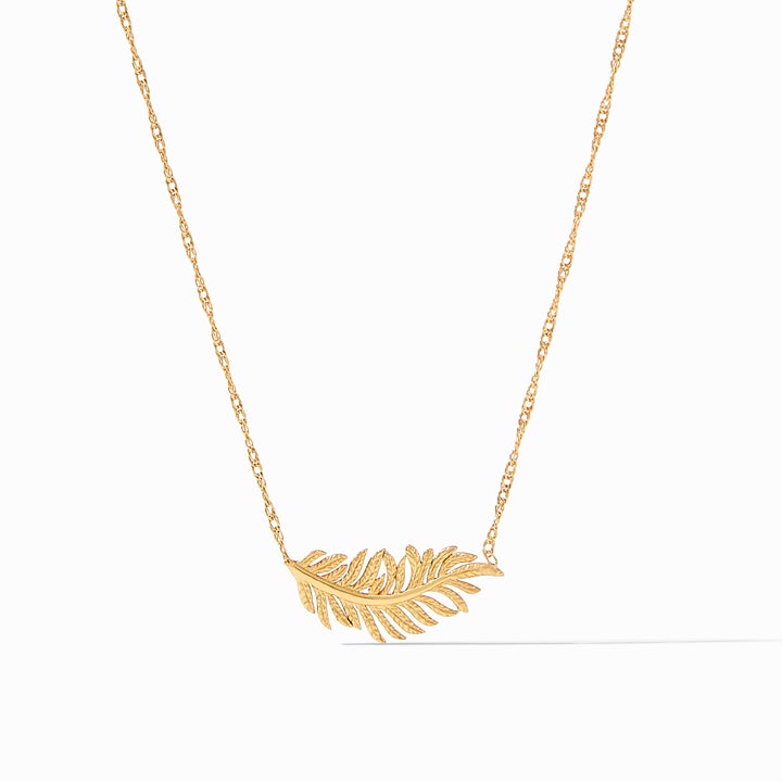 Fern Delicate Necklace by Julie Vos. Finely carved fern charm on a delicate chain. Adjustable length of 16.5 -17 -17.5 ". Shop at The Painted Cottage in Edgewater, MD.