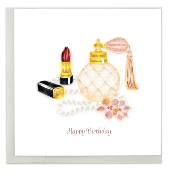 QUILL BIRTHDAY GLAM QUILLING CARD LLC Cards HAPPY-BIRTHDAY-CARD-GLAM-GIRL-GIFT