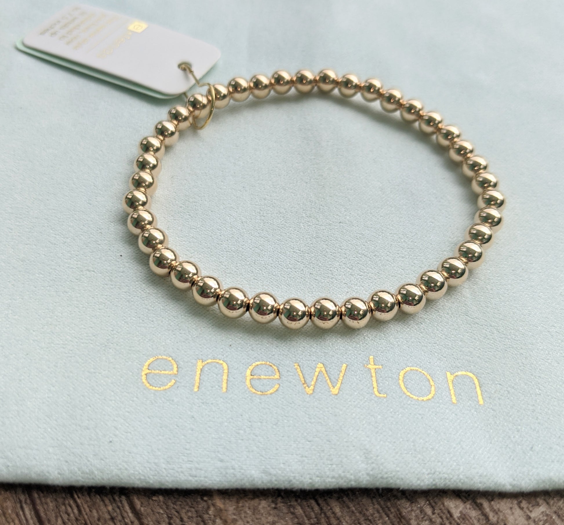 Extends Classic Gold 5mm Bracelet by eNewton. Made with 5mm 14kt gold-filled beads. Shop at The Painted Cottage in Edgewater, MD.