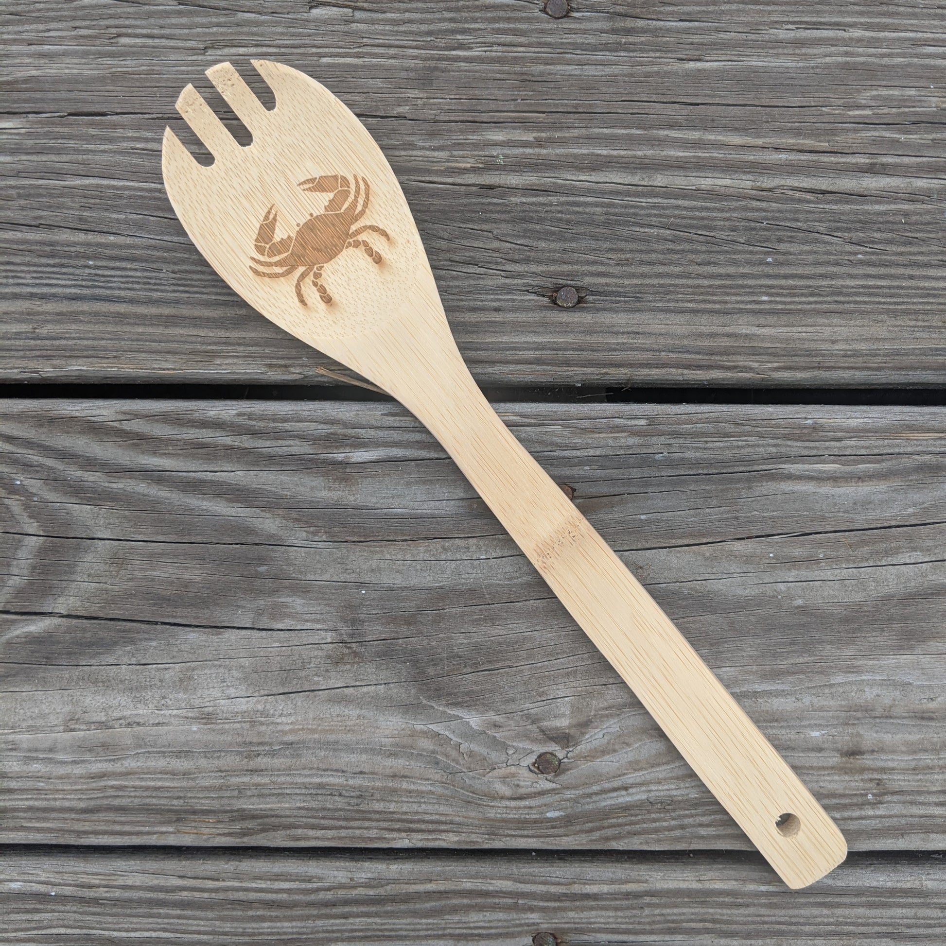 Wooden Small Utensil Set : 1 Spoon, 1 Spork / Wooden Cooking Spoon