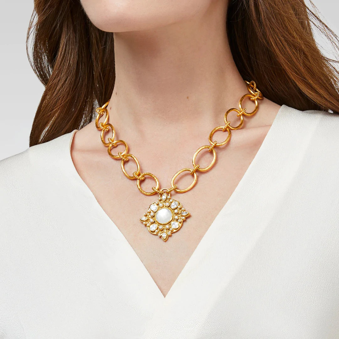 Monaco Statement Necklace Iridescent Charcoal Blue