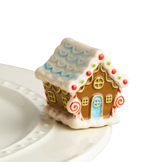 Nora Fleming Candyland Lane gingerbread house mini. Shop at The Painted Cottage in Edgewater MD.