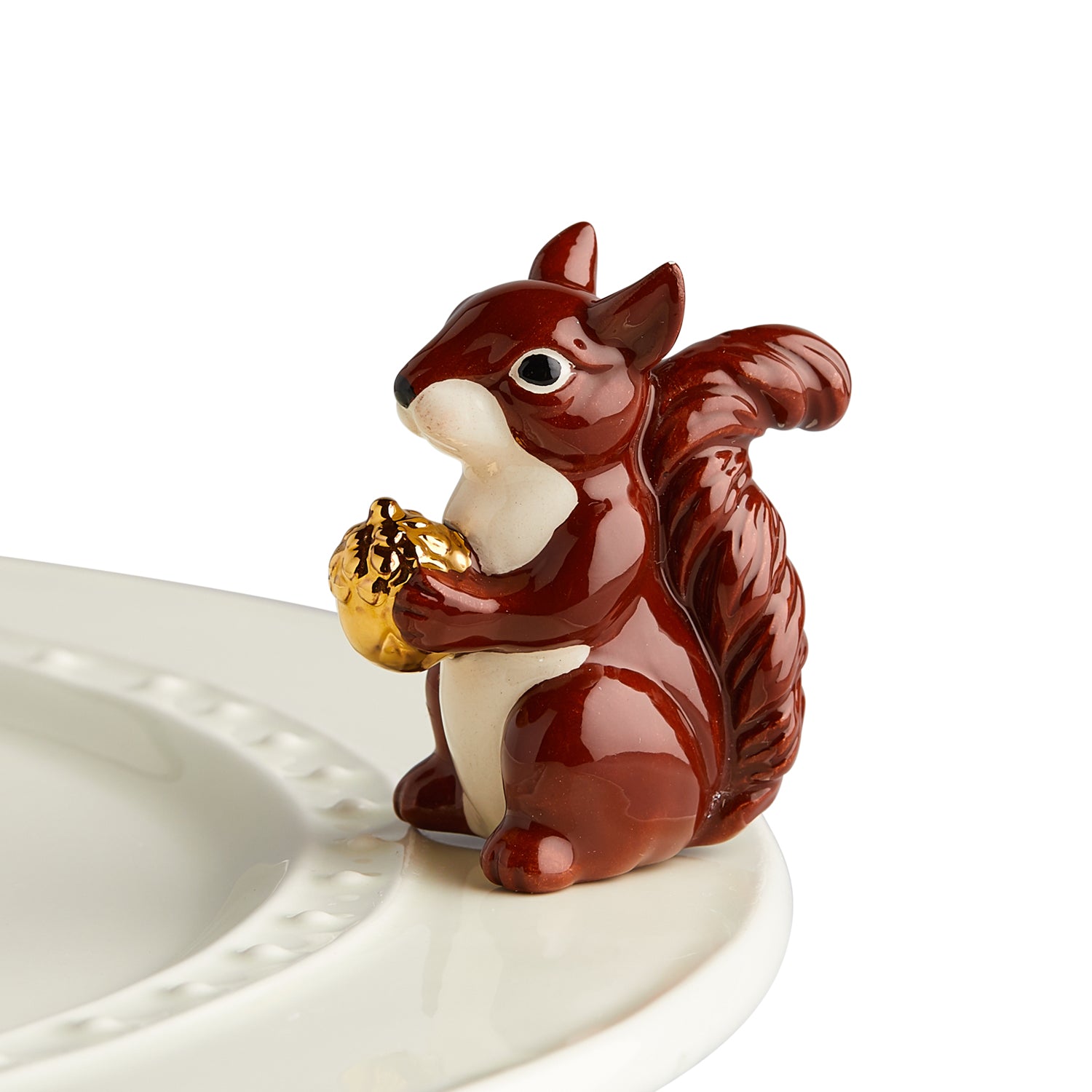 A215 Nora Fleming Mr. Squirrel brown/white squirrel mini with gold accorn at The Painted Cottage in Edgewater, MD