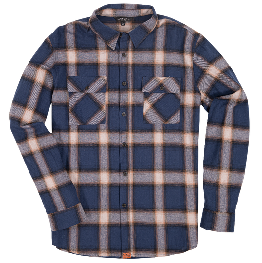 SS MENS NAVY PLAID SHIRT