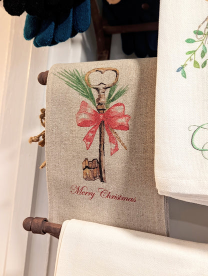 CHRISTMAS KEY W/BOW WINE BAG