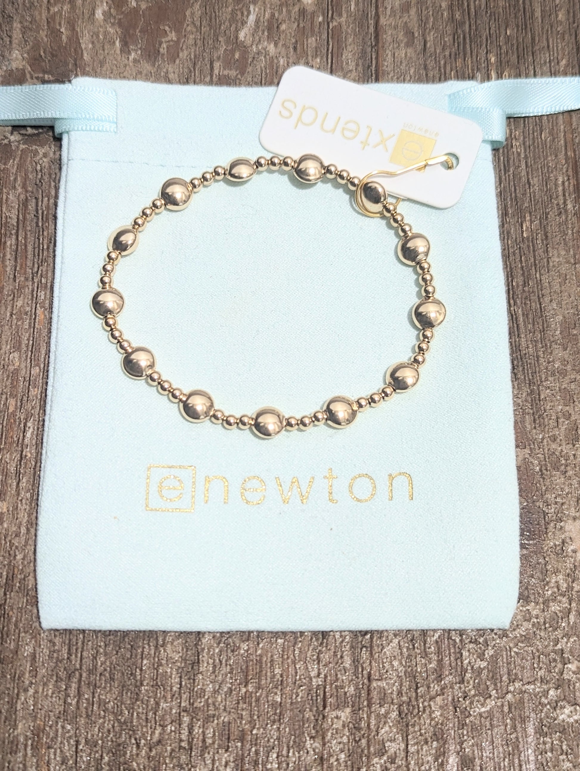 Honesty Gold Sincerity Pattern 6mm Bead Bracelet- Smooth eNewton Jewelry PXL_20230216_190955690.PORTRAIT