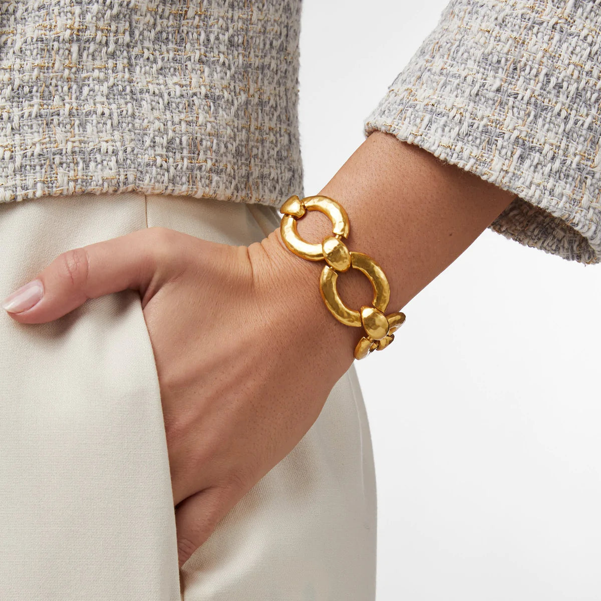 Palermo Link Bracelet Julie Vos Jewelry Palermo-Link-Bracelet_Gold_Scale