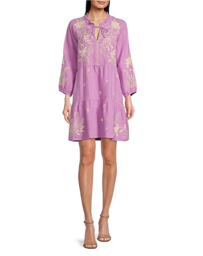 FRANKIE TIERED ORCHID FIELD DRESS