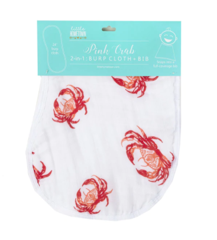 2 N 1 BURP CLOTH PINK CRAB LITTLE HOMETOWN Baby Screenshot2022-04-083.02.20PM