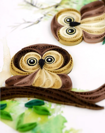 Quilled Owlets Greeting Card