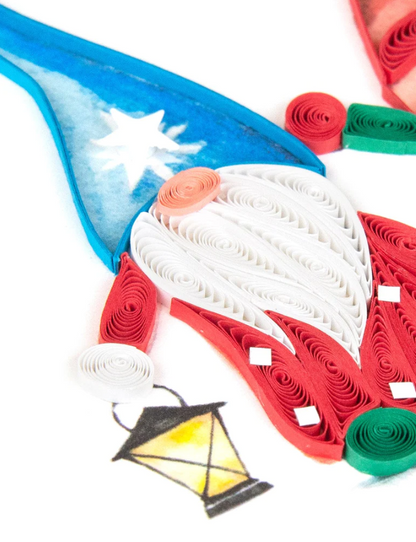 Quilled Holiday Gnomes Greeting Card