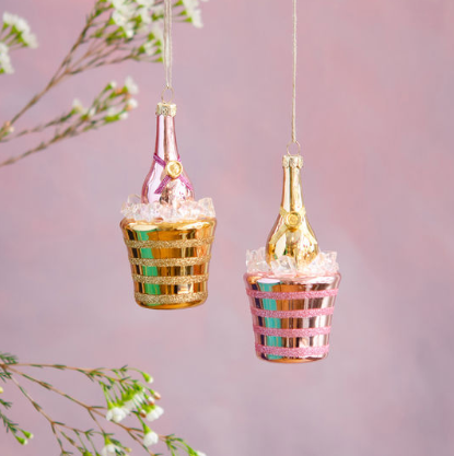 CHAMPAGNE BUCKET ORNAMENT | Rose