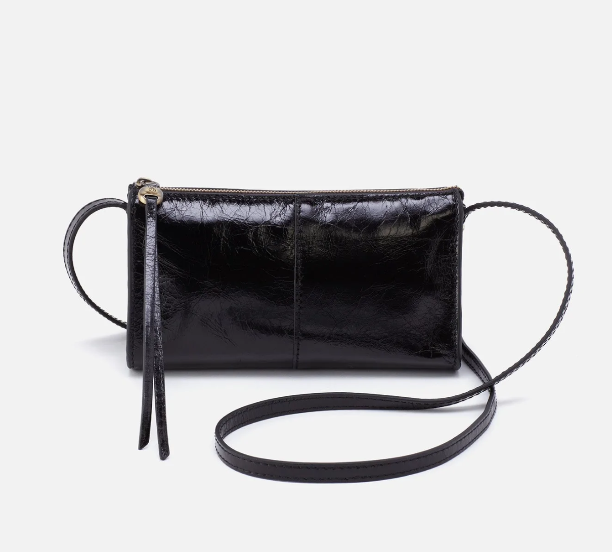 The Jewel in black by HOBO is a small crossbody designed to hold the essentials. It has a compact size with enough space for your phone, keys and cards. Check it out at the Painted Cottage in Edgewater, MD