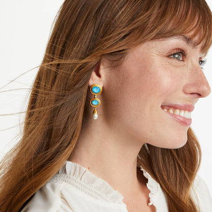 Simone Tier Earring | Iridescent Pacific Blue