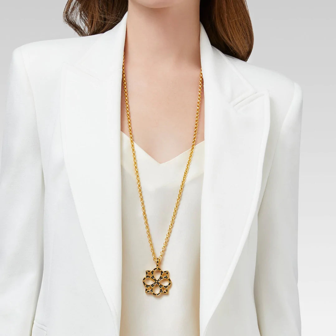 Soho Pendant Mixed Metal by Julie Vos features 24K gold plate Necklace, 36 inch adjustable length. Shop at The Painted Cottage in Edgewater, MD.