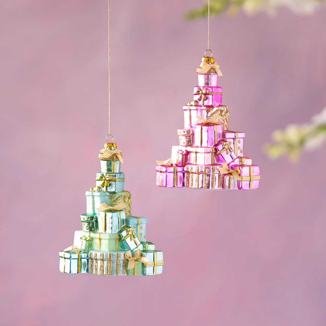 PILE OF PACKAGES ORNAMENT | PINK