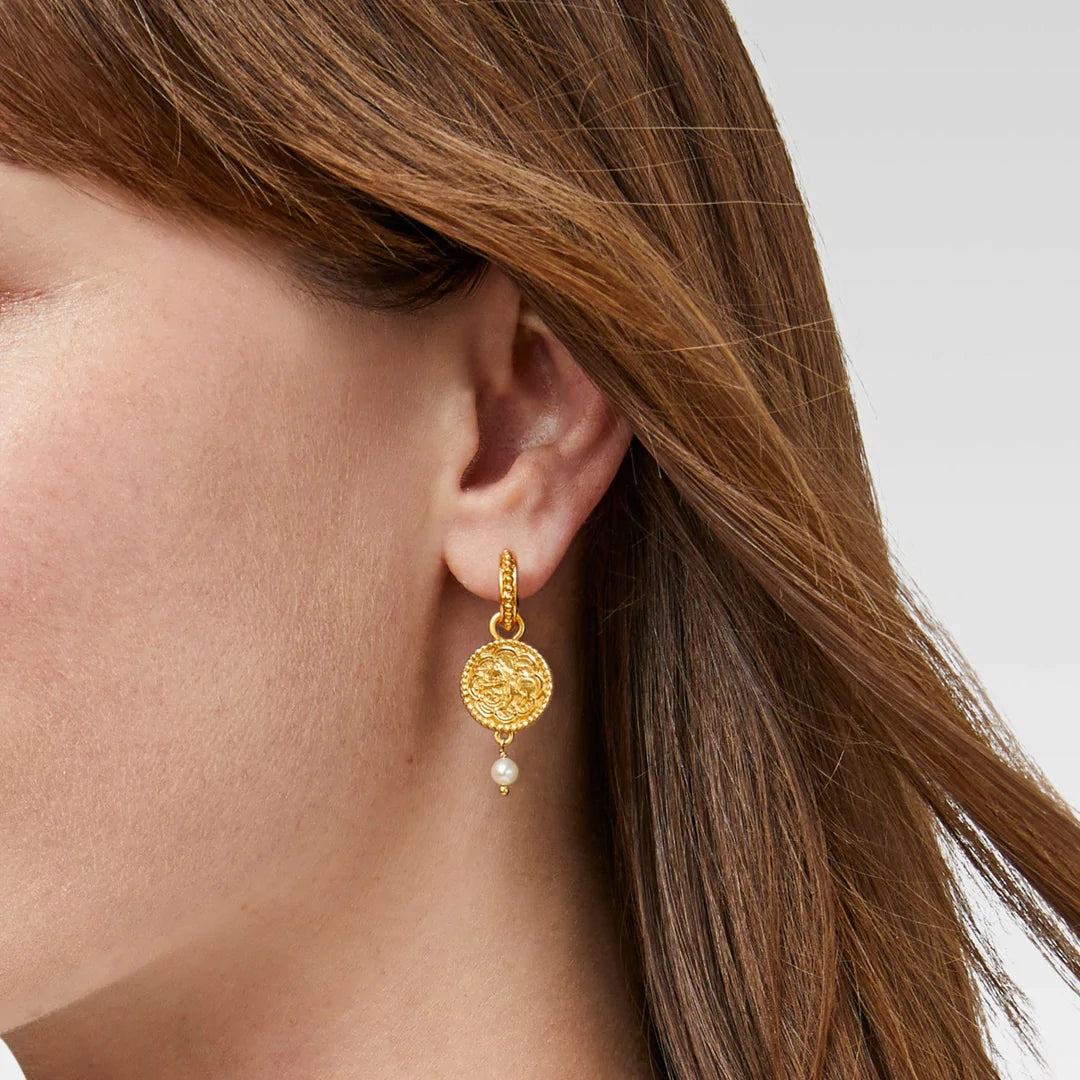 Trieste Pearl Hoop & Charm Earring