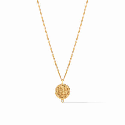 Trieste Coin CZ Solitaire Necklace