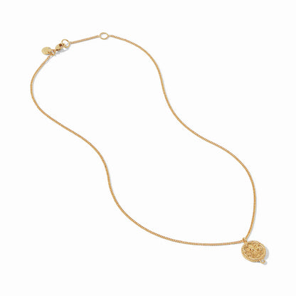 Trieste Coin CZ Solitaire Necklace