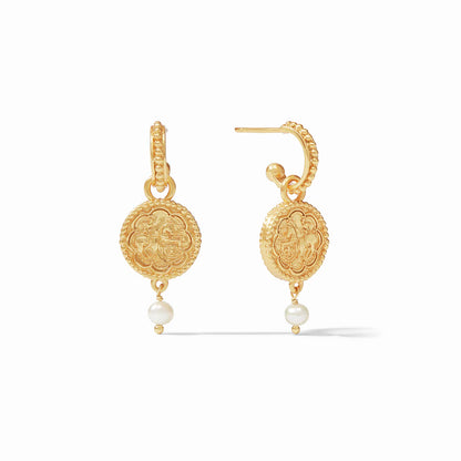 Trieste Pearl Hoop & Charm Earring