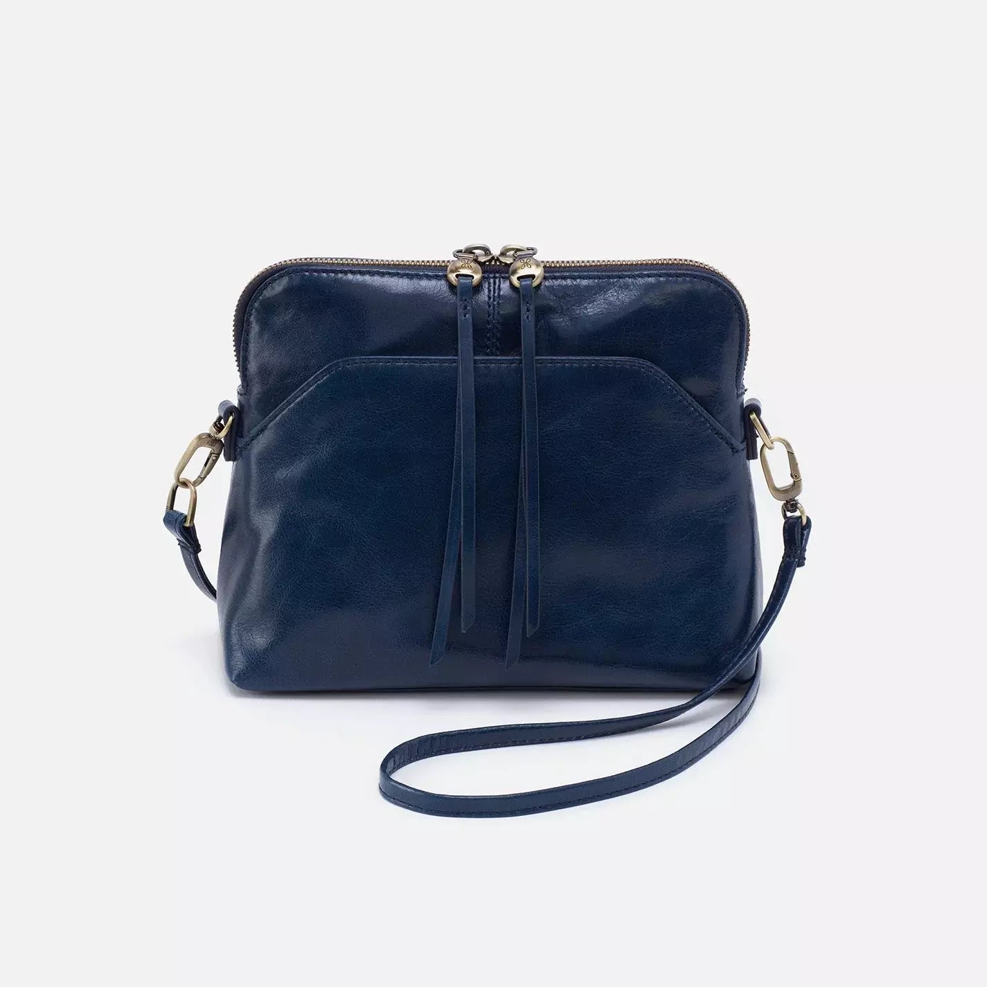 The Reeva crossbody in denim blue by HOBO is perfect for everything from mornings at the coffeeshop to happy hour with friends. Adjust the strap to wear as a crossbody, short shoulder or wristlet for three looks in one! Crafted in our Vintage Hide leather that only gets more beautiful over time with use and wear. Check it out at the Painted Cottage in Edgewater, MD
