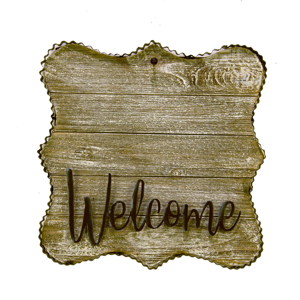 WELCOME WOOD/METAL SIGN
