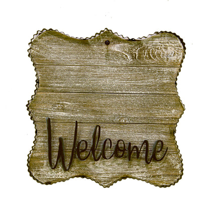WELCOME WOOD/METAL SIGN