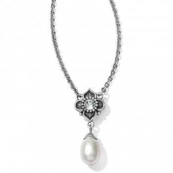Brighton Margaret Drop Necklace, A freshwater pearl adds a regal, feminine effect to this sparkling necklace inspired by the Alcazar Palace in Seville, Spain. Shop at The Painted Cottage in Edgewater MD.