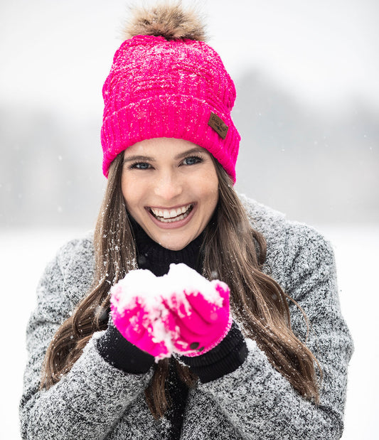 FUCHSIA HAT W/POM DM Merchandising personal accessory bk-lifestyle_bkhat2-u24_15