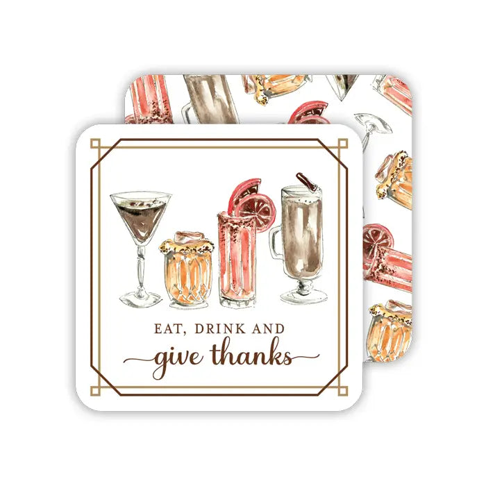 EAT/DRINK/GIVE PAPER COASTER