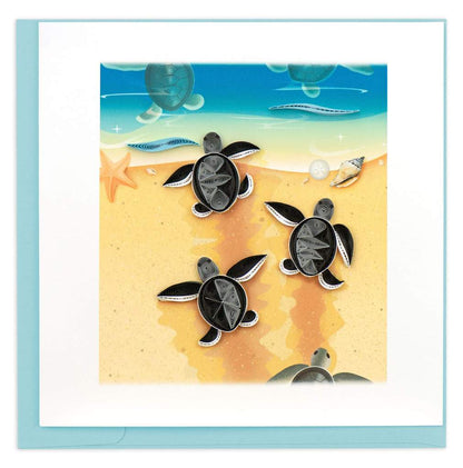Sea Turtle Hatchlings Quill Card