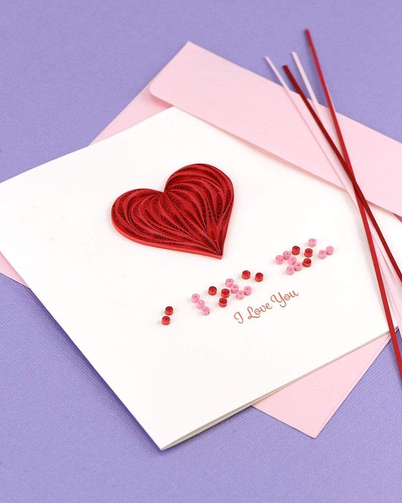 I Love You Braille Quill Card