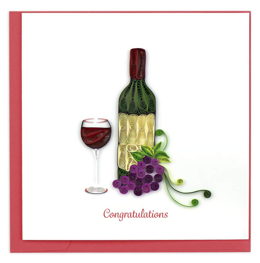 Wine Congrats Quill Card